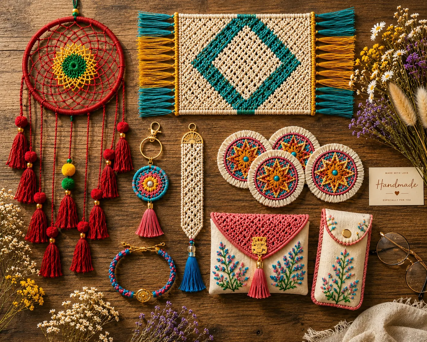 A collection of handmade JY Creations pieces